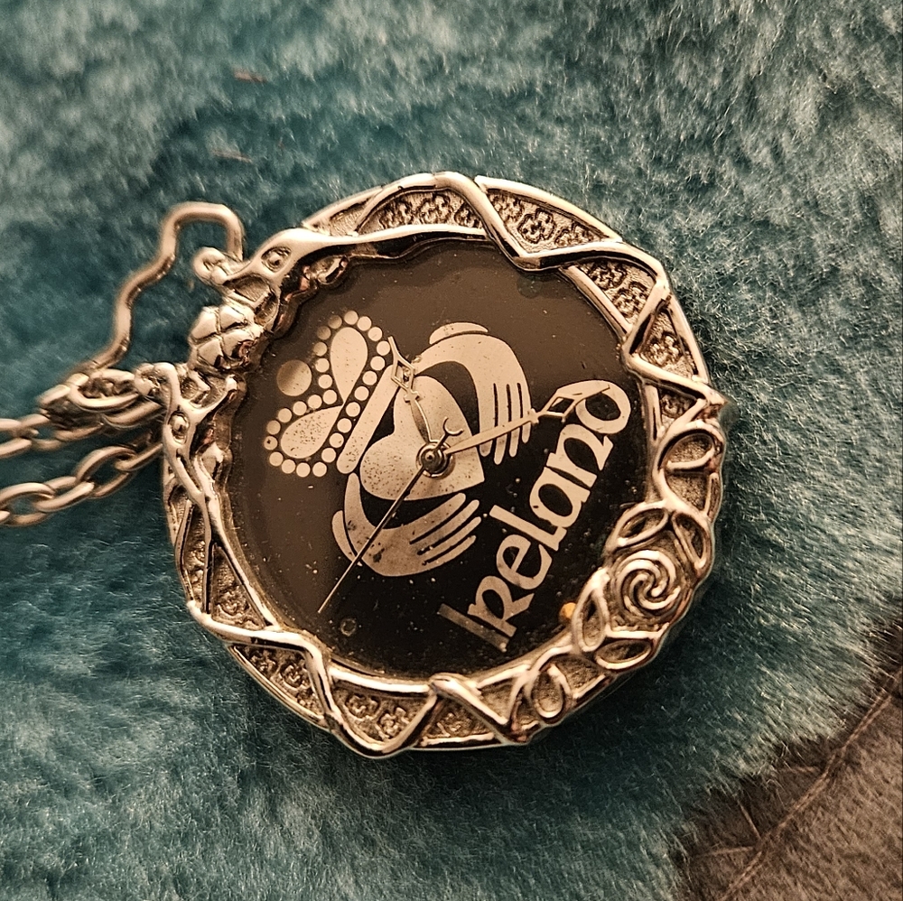 Silver Ireland Celtic Watch Pendant Necklace